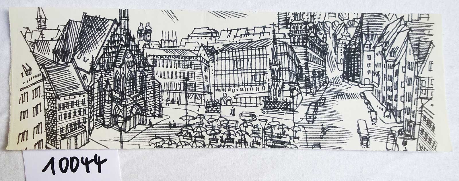 Burgstraße and Main Market | felt pen drawing | Friedrich Neubauer