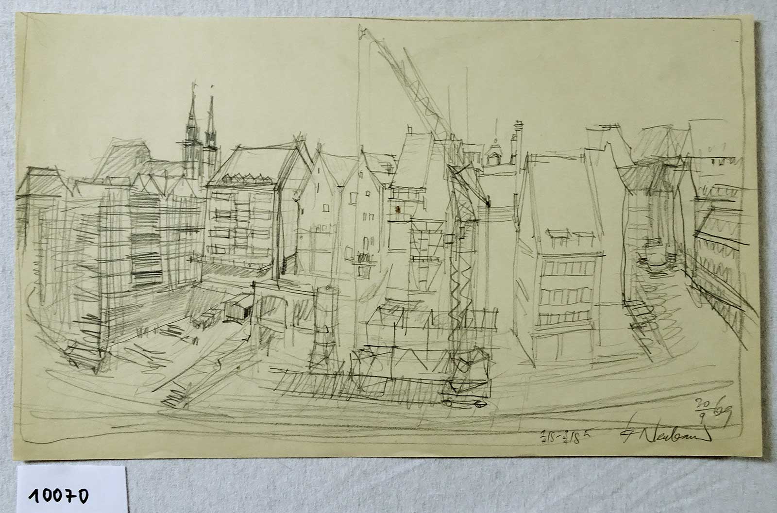Reconstruction of Nuremberg | pencil drawing | Friedrich Neubauer