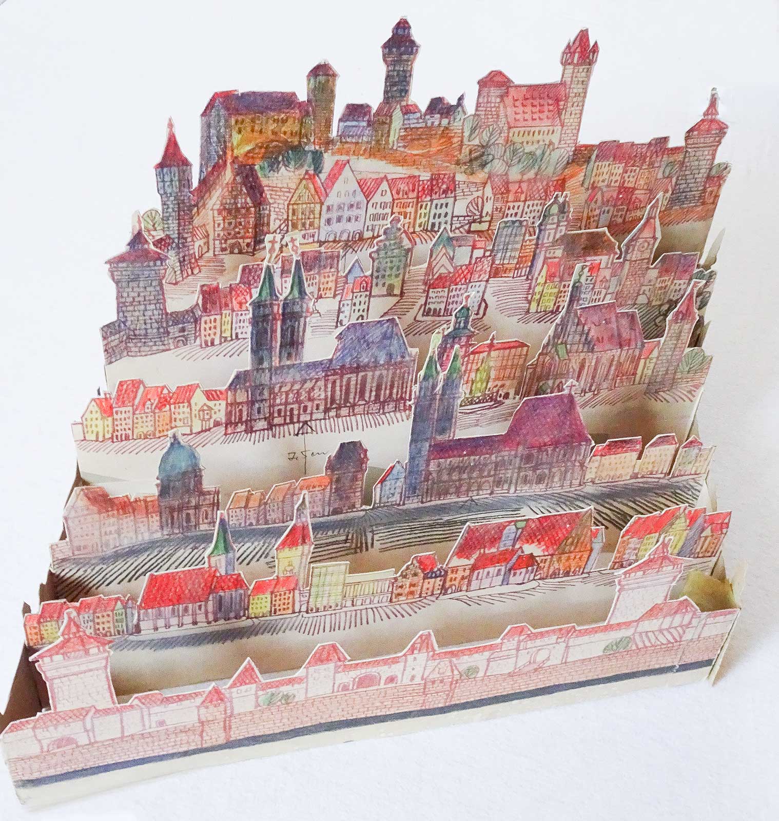 Stadtmodell  | Filzstift koloriert | Friedrich Neubauer