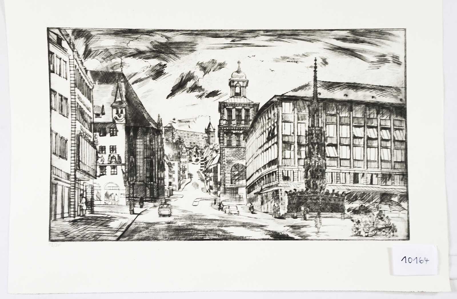 View to the Burgstraße | etching | Friedrich Neubauer