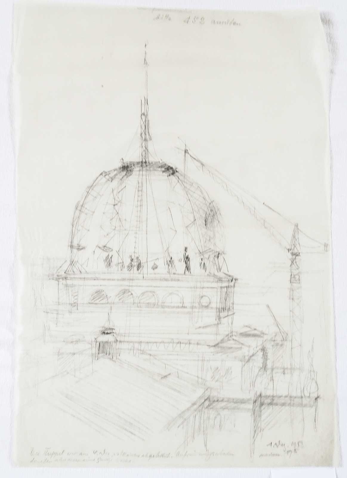 Cupola of the Main Train Station | pencil/pergament | Friedrich Neubauer