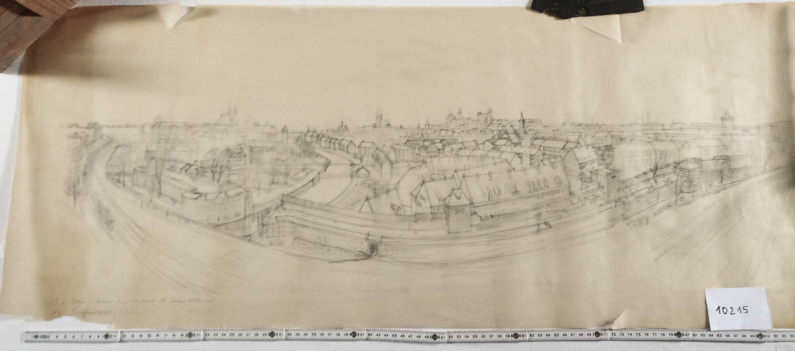 Panorama vom Hallertor | Bleistift/Pergament | Friedrich Neubauer