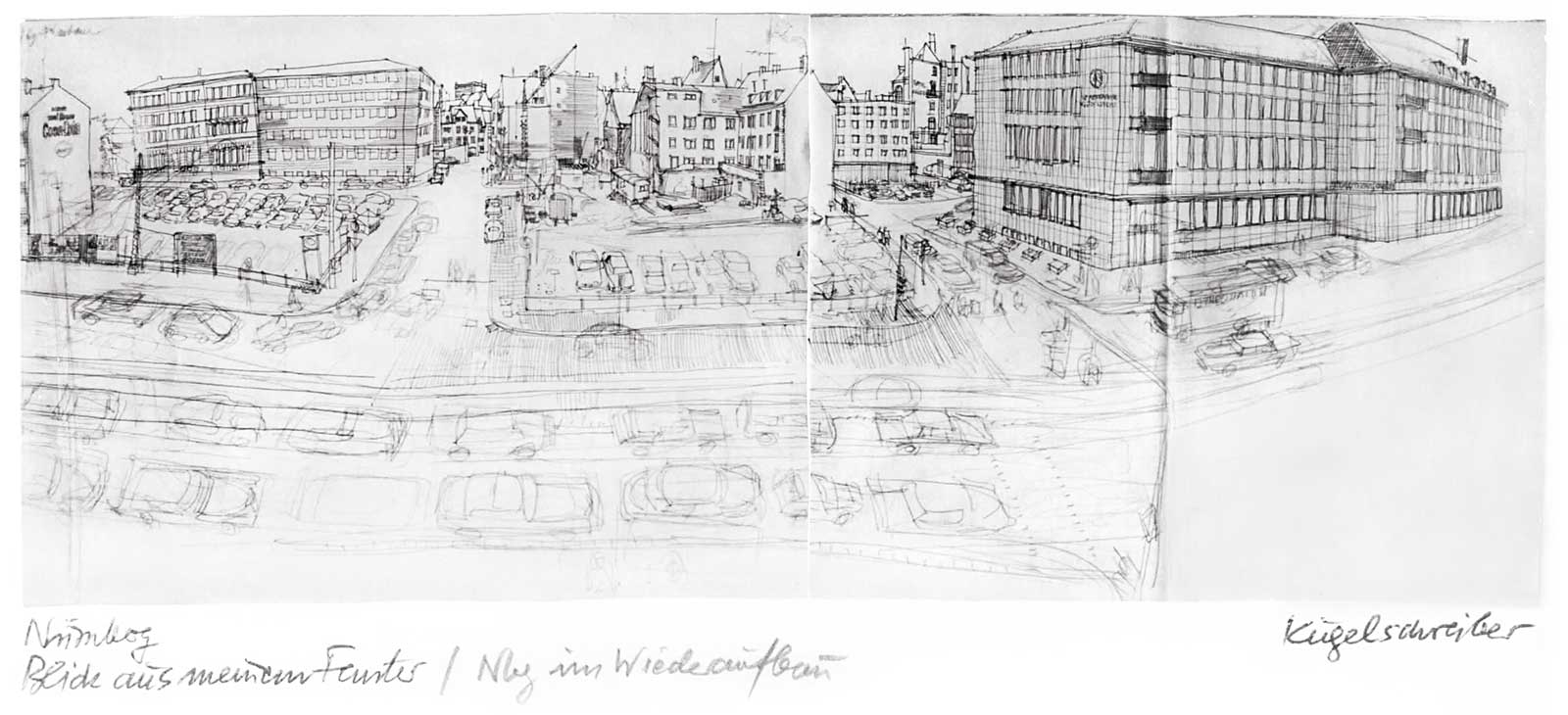 Blick aus meinem Fenster | Kugelschreiber | Friedrich Neubauer