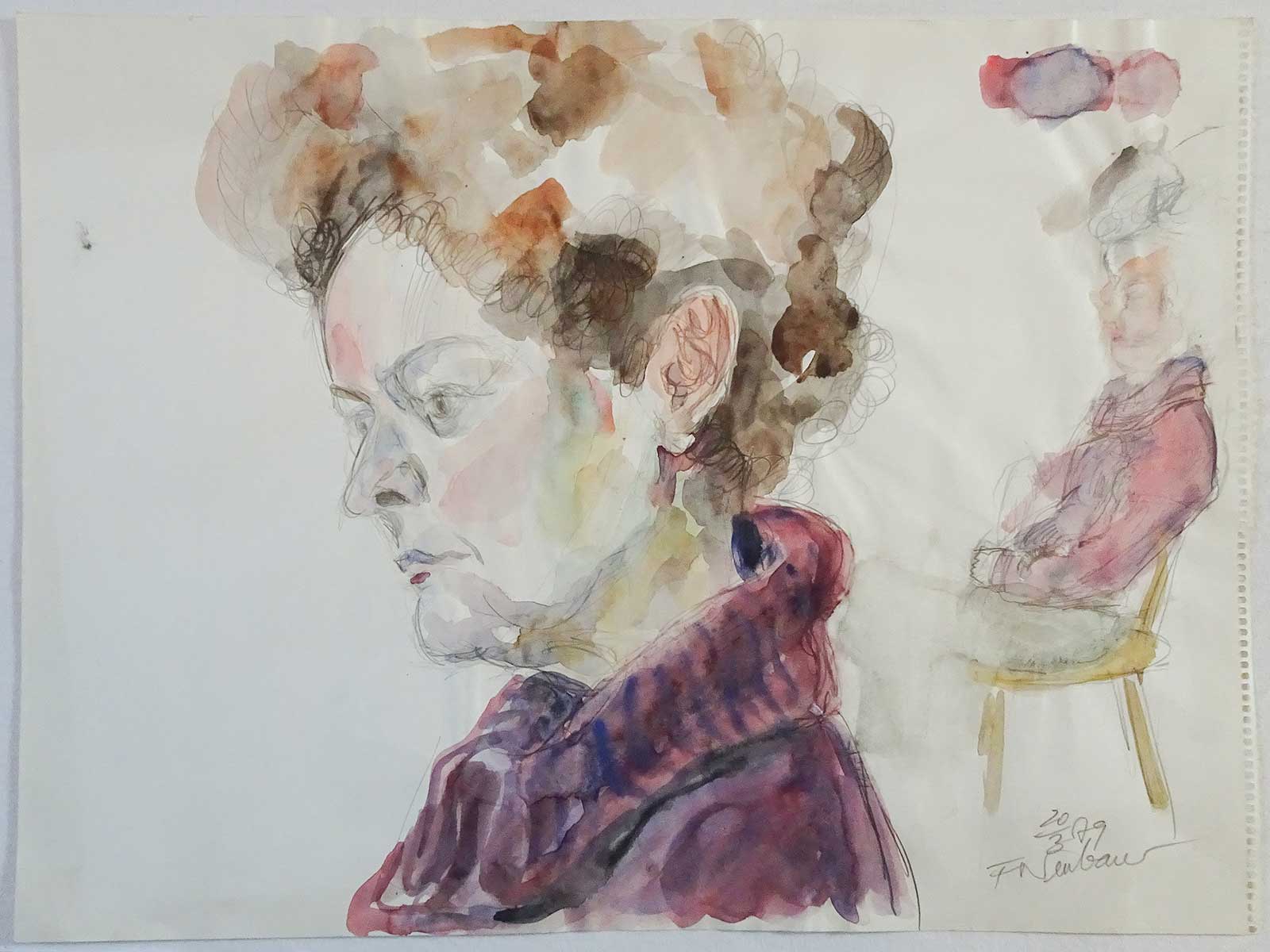 Portrait of a Woman | pencil colored | Friedrich Neubauer