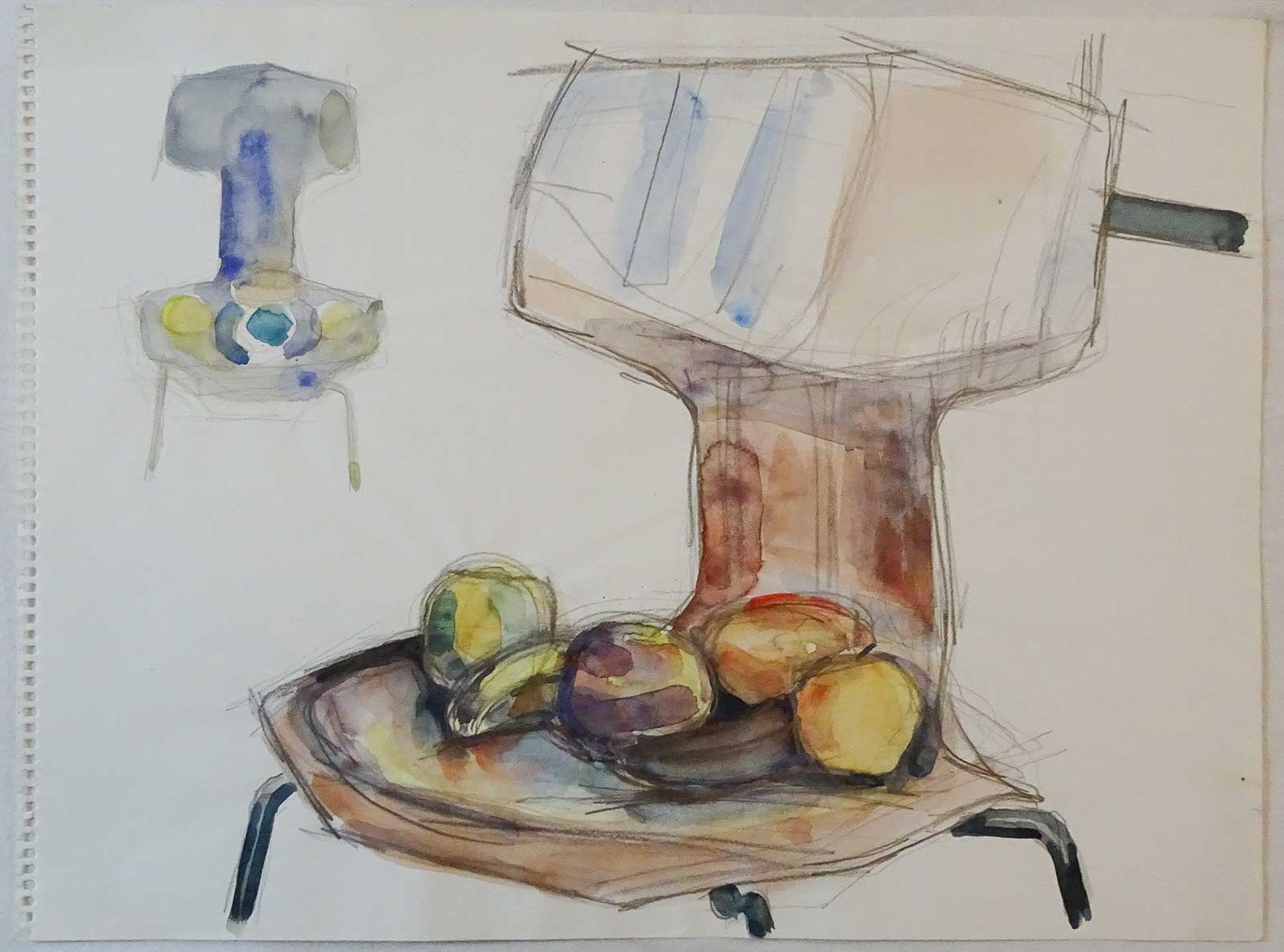 Chair and Fruits | water color | Friedrich Neubauer
