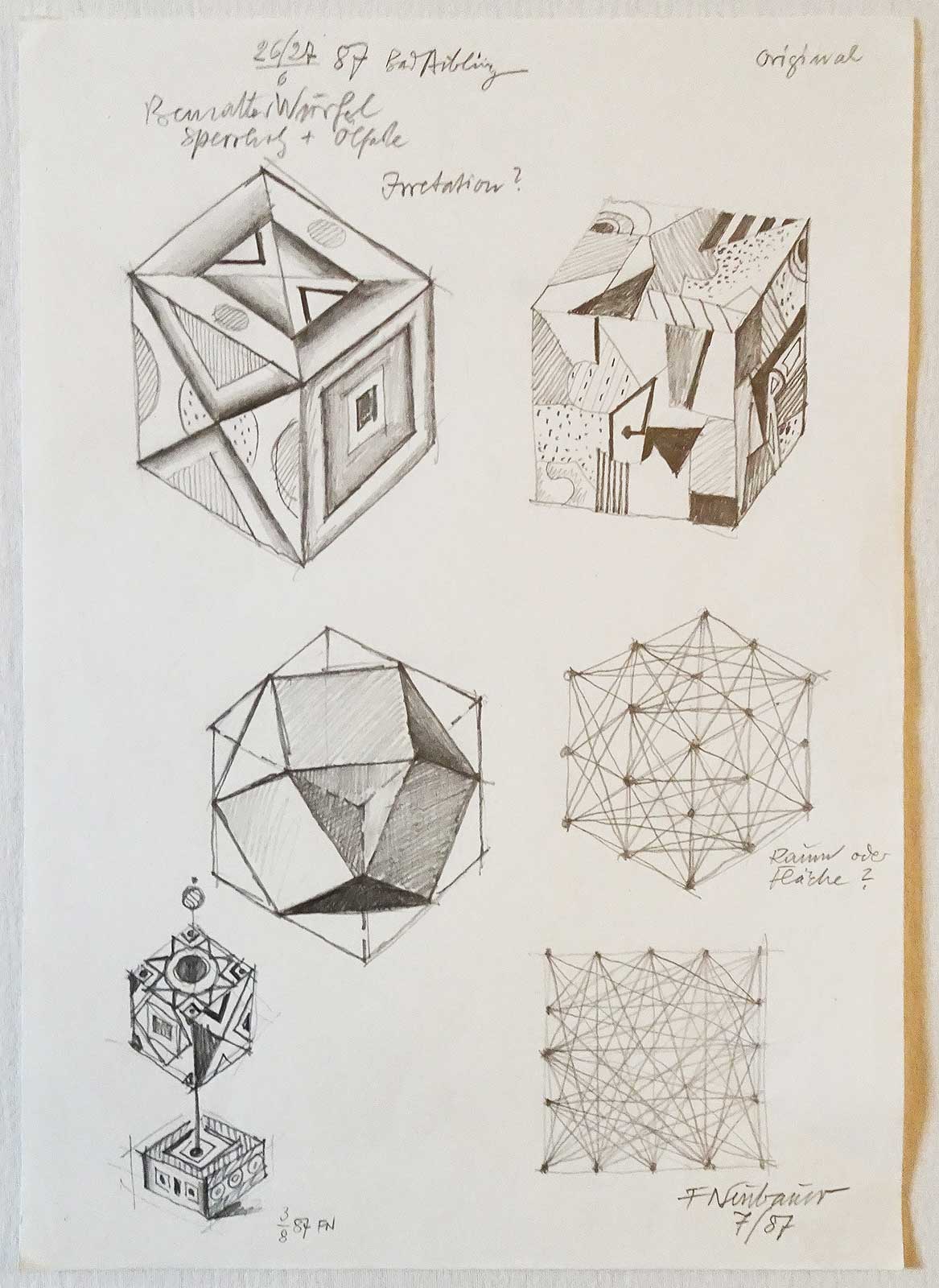 Konstructed Cubes | pencil | Friedrich Neubauer